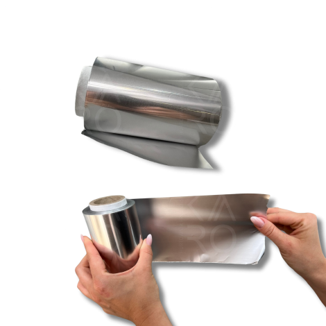 HERHIM profesjonalna aluminiowa folia fryzjerska w rolce 14 µm 12 cm 800 g - 5